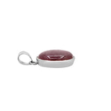 Solid 925 Sterling Silver Dark Ruby Oval Cut Gemstone Healing Pendant Jewelry