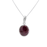 Dark Red Natural Ruby Oval Cut Gemstone 925 Sterling Silver Healing Pendant