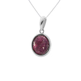 Dark Red Natural Ruby Oval Cut Gemstone 925 Sterling Silver Healing Pendant
