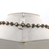 Natural Blue Sapphire Gemstone And Polki Diamond Gold Necklace