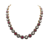 Traditional Polki Diamond Ruby Gemstone Necklace
