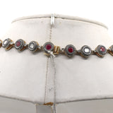 Traditional Polki Diamond Ruby Gemstone Necklace