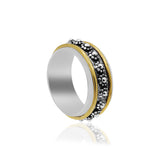 Gold Plated Spinner Silver Ring