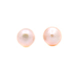 Round Pearl Gemstone 925 Sterling Silver Stud Earring