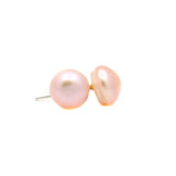 Round Pearl Gemstone 925 Sterling Silver Stud Earring