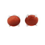 925 Silver Sunstone Gemstone Stud
