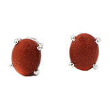 925 Silver Sunstone Gemstone Stud