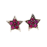 Natural Ruby Gemstone Star Shape Earring