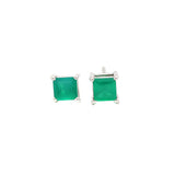 Square Shape Green Onyx Gemstone Earring