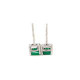 Square Shape Green Onyx Gemstone Earring