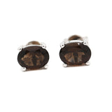 Natural Smoky Topaz Gemstone Earring Stud