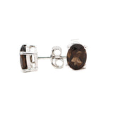 Natural Smoky Topaz Gemstone Earring Stud
