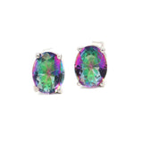Oval Natural Mystic Topaz Gemstone Earring