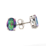 Oval Natural Mystic Topaz Gemstone Earring