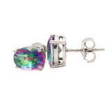 Oval Natural Mystic Topaz Gemstone Earring