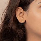 Mini Solid Cactus 925 Sterling Silver Yellow Gold Plated Earring Stud