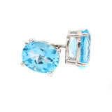 Beautiful Oval Shaped Natural Blue Topaz Gemstone 925 Sterling Silver Stud Earring