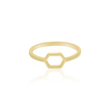 925 Silver Yellow Gold Plated Octagon Shaped Ring