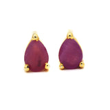 Gold Plated Ruby Gemstone Silver Earring