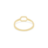 925 Silver Yellow Gold Plated Octagon Shaped Ring