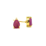 Gold Plated Ruby Gemstone Silver Earring