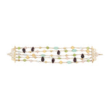 925 Silver Gold Plated Multi Gemstone Bracelet
