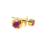 Gold Plated Ruby Gemstone Silver Earring