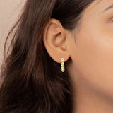 925 Silver Gold Plated Beaded Hoop Earring