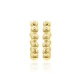 925 Silver Gold Plated Beaded Hoop Earring