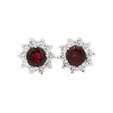 Cubic Zirconia & Garnet Gemstone Earring