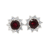 Cubic Zirconia & Garnet Gemstone Earring