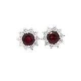 Cubic Zirconia & Garnet Gemstone Earring