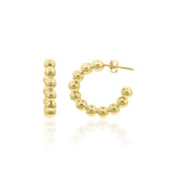 925 Silver Gold Plated Beaded Hoop Earring
