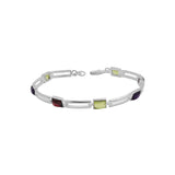 925 Sterling Silver Multi Gemstone Bracelet