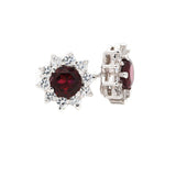 Cubic Zirconia & Garnet Gemstone Earring