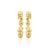 925 Silver Gold Plated Beaded Hoop Earring