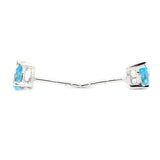 925 Silver Blue Topaz Gemstone Earring