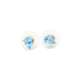 925 Silver Blue Topaz Gemstone Earring