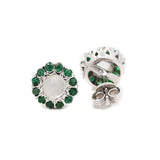 Cat's Eye & Emerald Gemstone Earring Stud