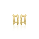 Silver Yellow Gold Plated Cuff Hoop Earring