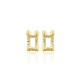 Silver Yellow Gold Plated Cuff Hoop Earring