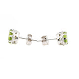 Natural Green Peridot Gemstone 925 Sterling Silver Earring Stud