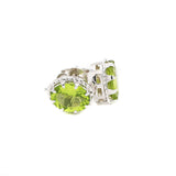 Natural Green Peridot Gemstone 925 Sterling Silver Earring Stud