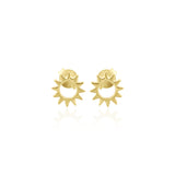 Silver Yellow Gold Plated Star Shape Earring Stud