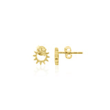 Silver Yellow Gold Plated Star Shape Earring Stud