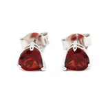 Red Garnet Gemstone Earring Stud