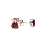 Red Garnet Gemstone Earring Stud