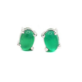925 Silver Green Onyx Stud Earring