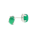 925 Silver Green Onyx Stud Earring