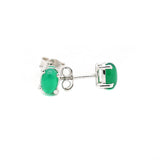 925 Silver Green Onyx Stud Earring